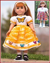 Becca Loves Butterflies dresses for 18 inch dolls