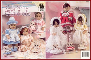 Crochet pattern booklet for 14 inch doll outfits and matching outfits for 5 inch bears.