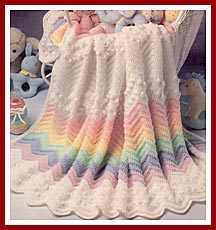 Rainbow Ripple baby afghan