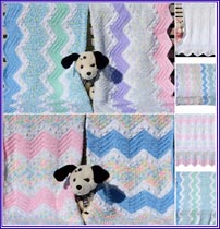 Ziggy Zaggy Baby Afghans pattern set includes instructions for both lengthwise and vertical stripe versions.